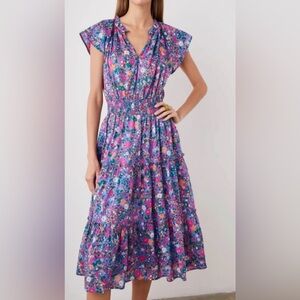 Rails  Amellia Floral Print Smocked Waist Dress Size Large